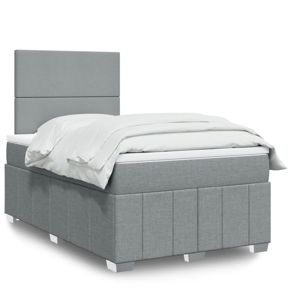 Boxspring met matras stof lichtgrijs 120x190 cm is nu te koop bij PeponiXL, paradijselijk wonen!