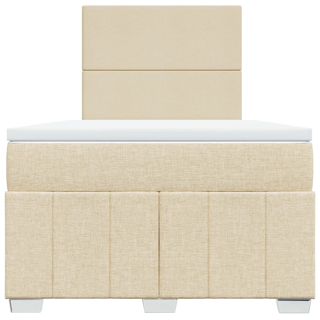 Boxspring met matras stof crèmekleurig 120x190 cm is nu te koop bij PeponiXL, paradijselijk wonen!