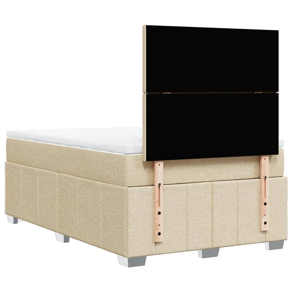 Boxspring met matras stof crèmekleurig 120x190 cm is nu te koop bij PeponiXL, paradijselijk wonen!