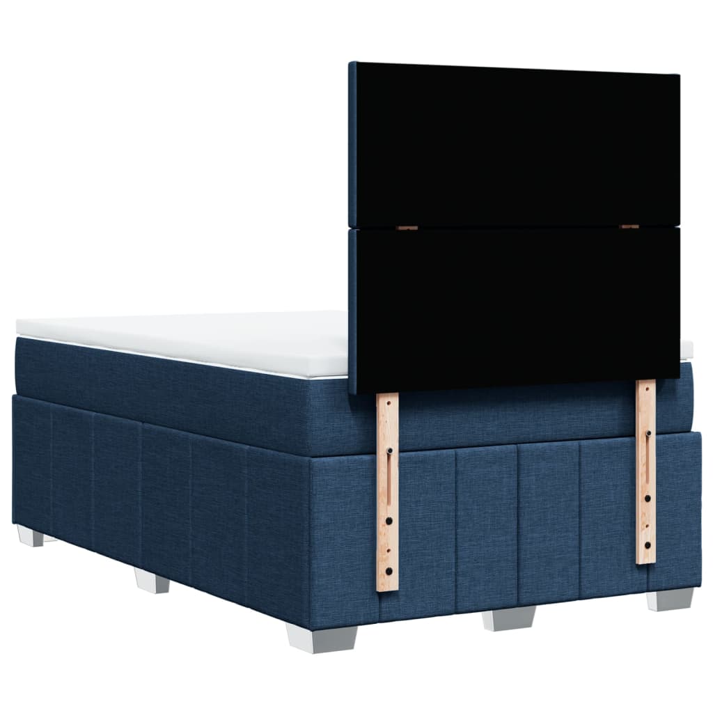 Boxspring met matras stof blauw 120x190 cm is nu te koop bij PeponiXL, paradijselijk wonen!