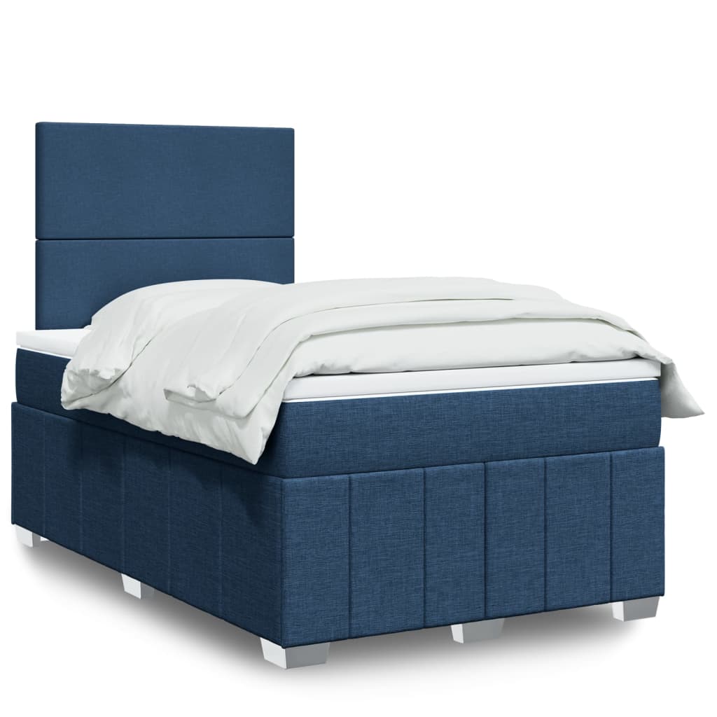 Boxspring met matras stof blauw 120x190 cm is nu te koop bij PeponiXL, paradijselijk wonen!
