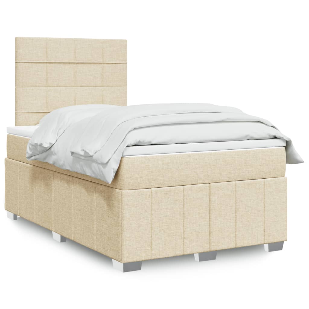 Boxspring met matras stof crèmekleurig 120x190 cm is nu te koop bij PeponiXL, paradijselijk wonen!