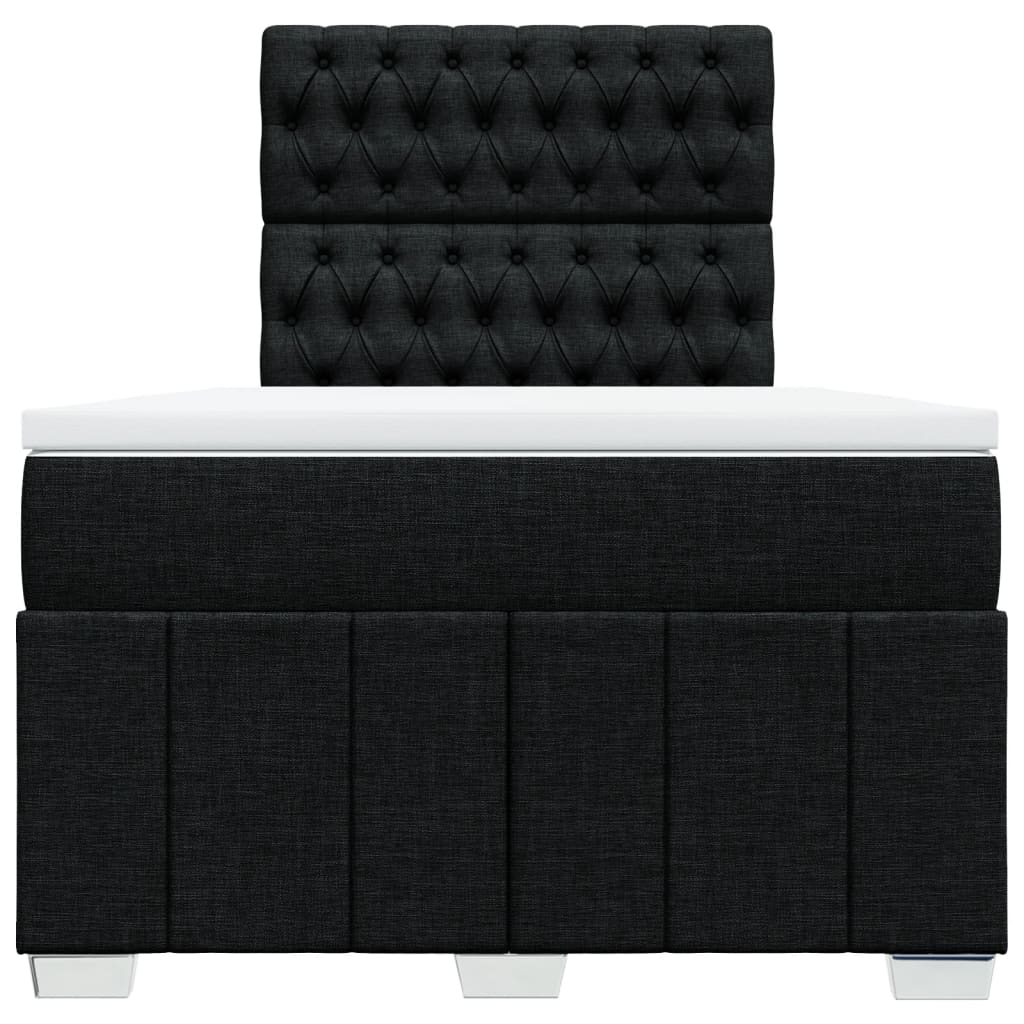 Boxspring met matras stof zwart 120x190 cm is nu te koop bij PeponiXL, paradijselijk wonen!