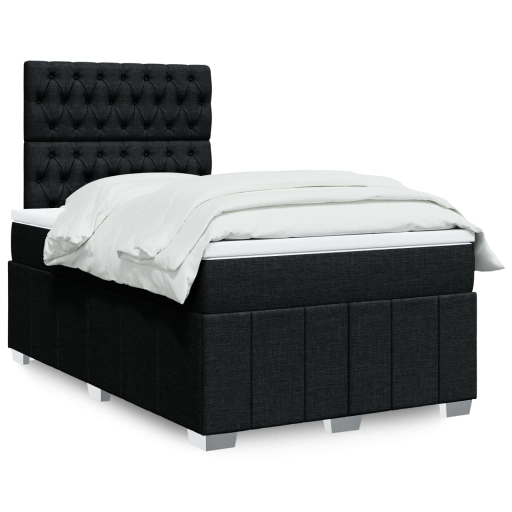 Boxspring met matras stof zwart 120x190 cm is nu te koop bij PeponiXL, paradijselijk wonen!