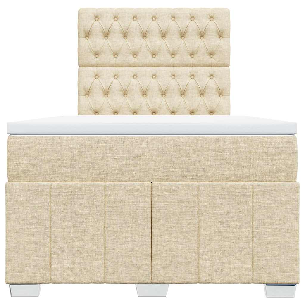 Boxspring met matras stof crèmekleurig 120x190 cm is nu te koop bij PeponiXL, paradijselijk wonen!