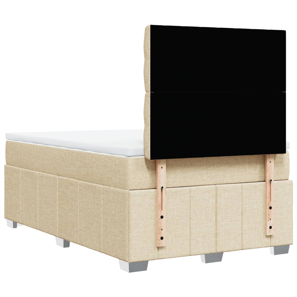 Boxspring met matras stof crèmekleurig 120x190 cm is nu te koop bij PeponiXL, paradijselijk wonen!