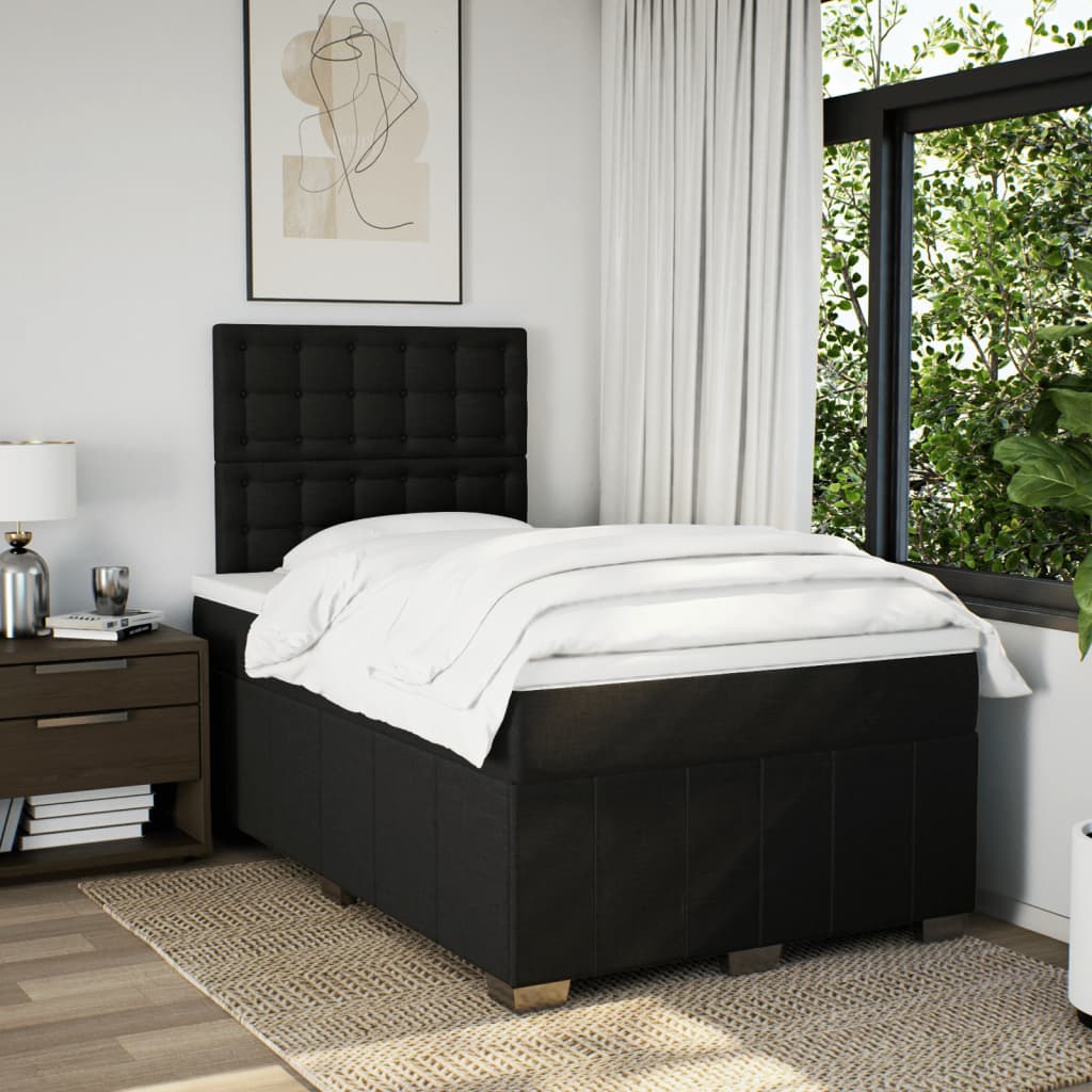 Boxspring met matras stof zwart 120x190 cm is nu te koop bij PeponiXL, paradijselijk wonen!