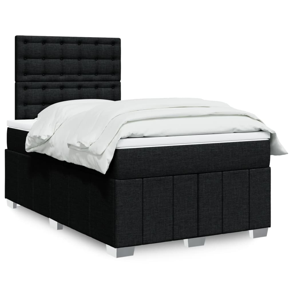 Boxspring met matras stof zwart 120x190 cm is nu te koop bij PeponiXL, paradijselijk wonen!