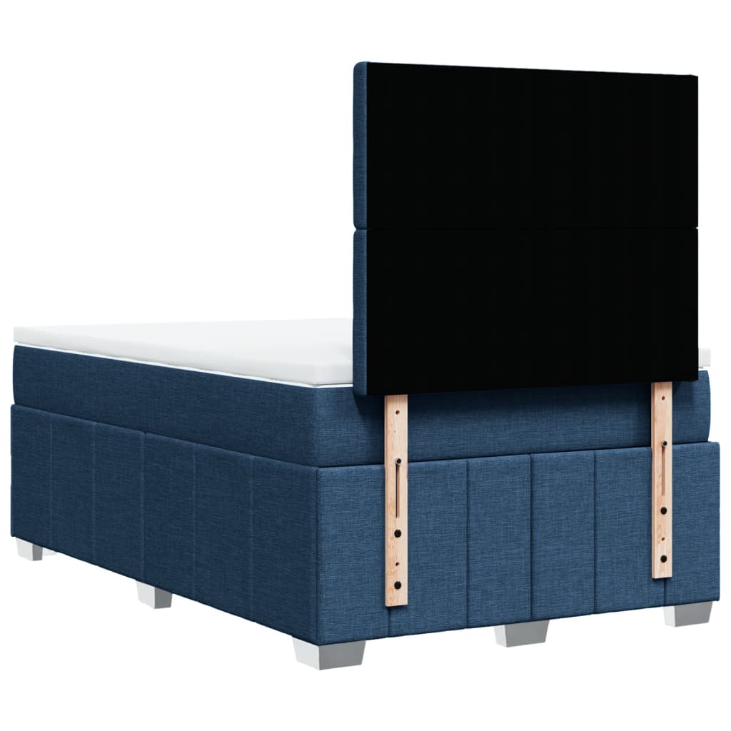 Boxspring met matras stof blauw 120x190 cm is nu te koop bij PeponiXL, paradijselijk wonen!
