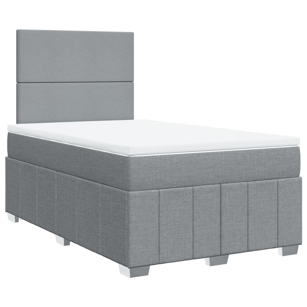 Boxspring met matras stof lichtgrijs 120x200 cm is nu te koop bij PeponiXL, paradijselijk wonen!