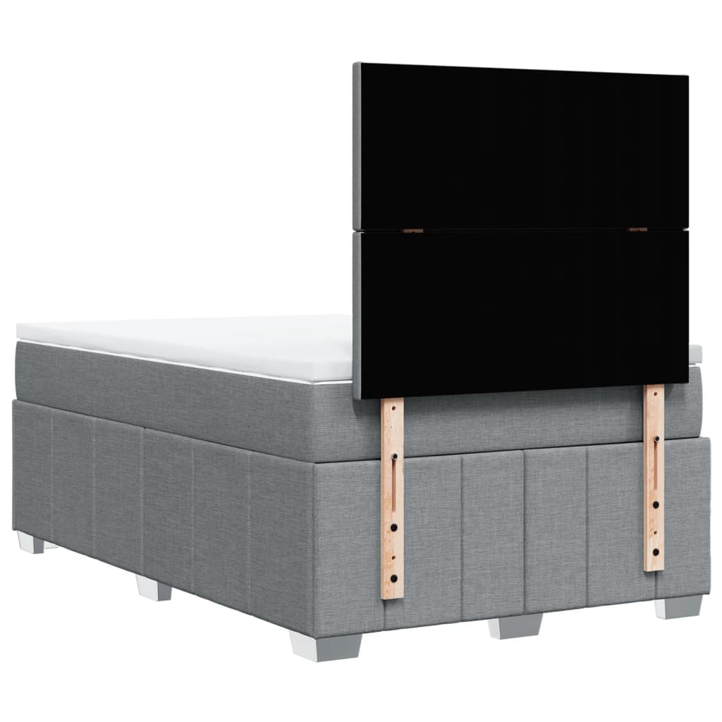Boxspring met matras stof lichtgrijs 120x200 cm is nu te koop bij PeponiXL, paradijselijk wonen!