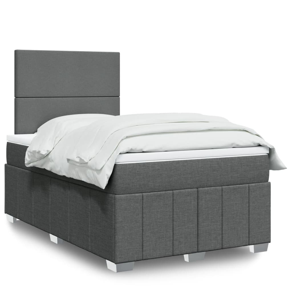 Boxspring met matras stof donkergrijs 120x200 cm is nu te koop bij PeponiXL, paradijselijk wonen!