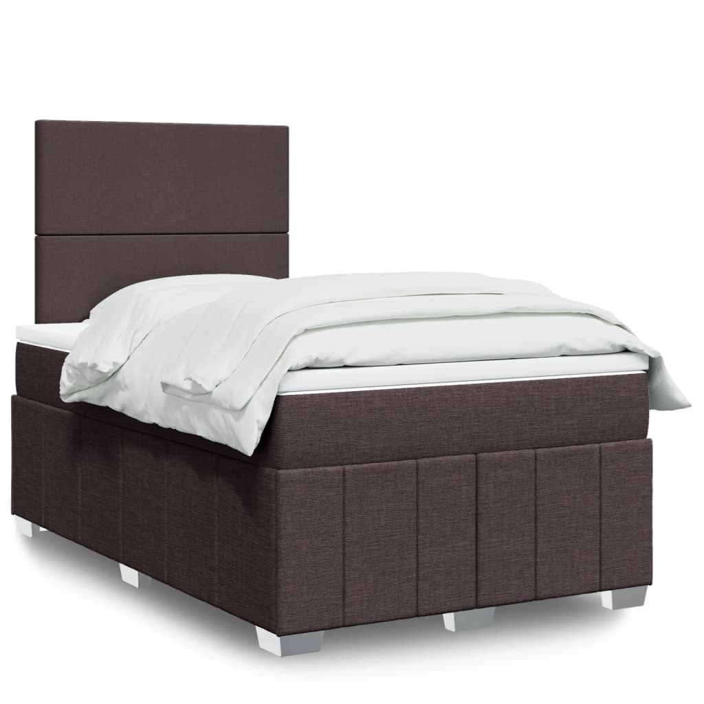 Boxspring met matras stof donkerbruin 120x200 cm is nu te koop bij PeponiXL, paradijselijk wonen!