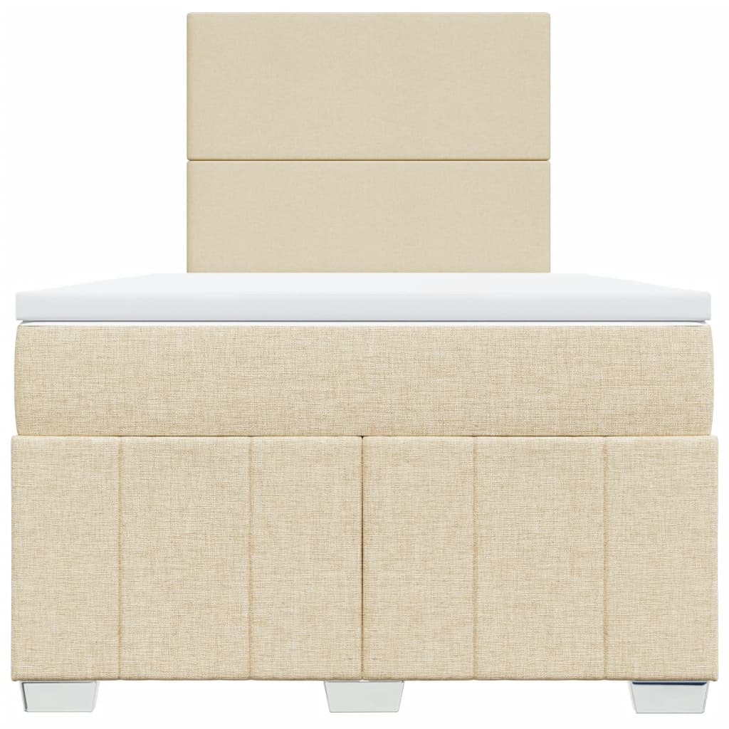 Boxspring met matras stof crèmekleurig 120x200 cm is nu te koop bij PeponiXL, paradijselijk wonen!