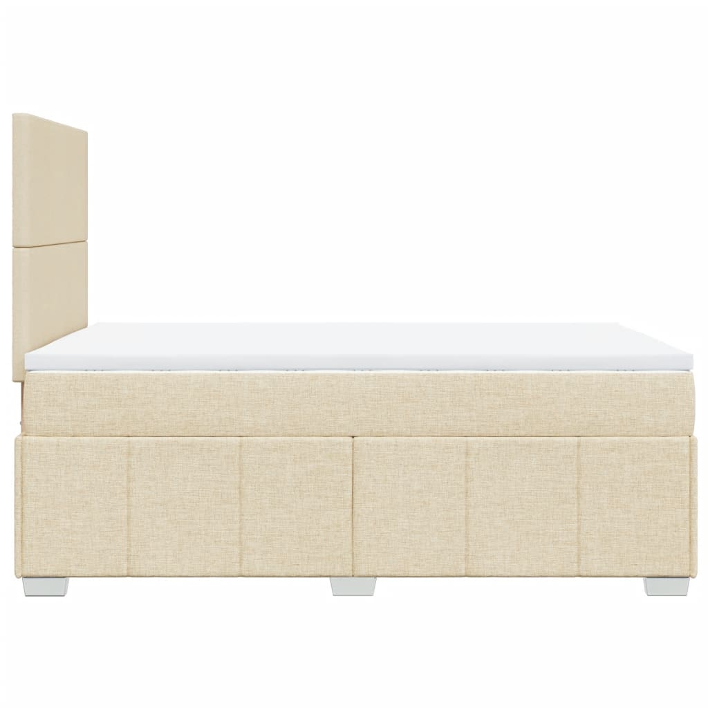 Boxspring met matras stof crèmekleurig 120x200 cm is nu te koop bij PeponiXL, paradijselijk wonen!