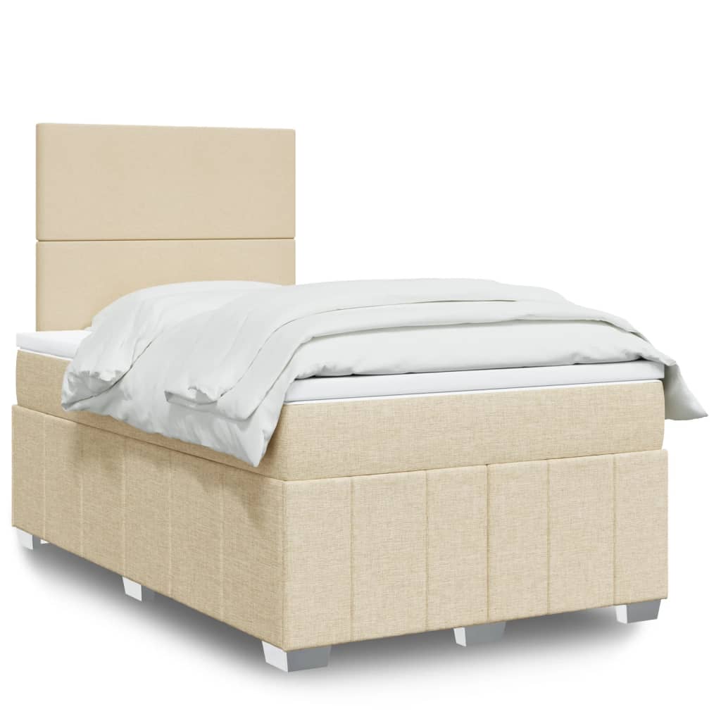Boxspring met matras stof crèmekleurig 120x200 cm is nu te koop bij PeponiXL, paradijselijk wonen!