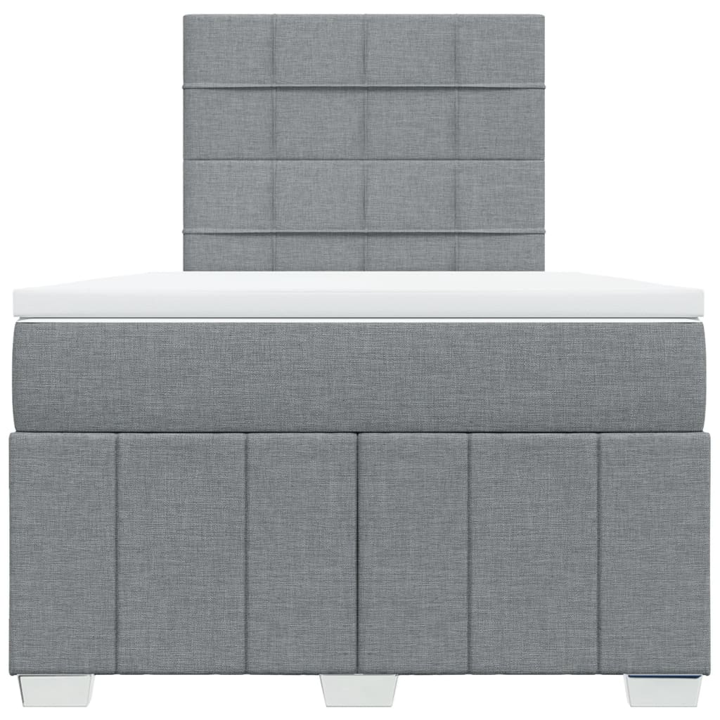 Boxspring met matras stof lichtgrijs 120x200 cm is nu te koop bij PeponiXL, paradijselijk wonen!