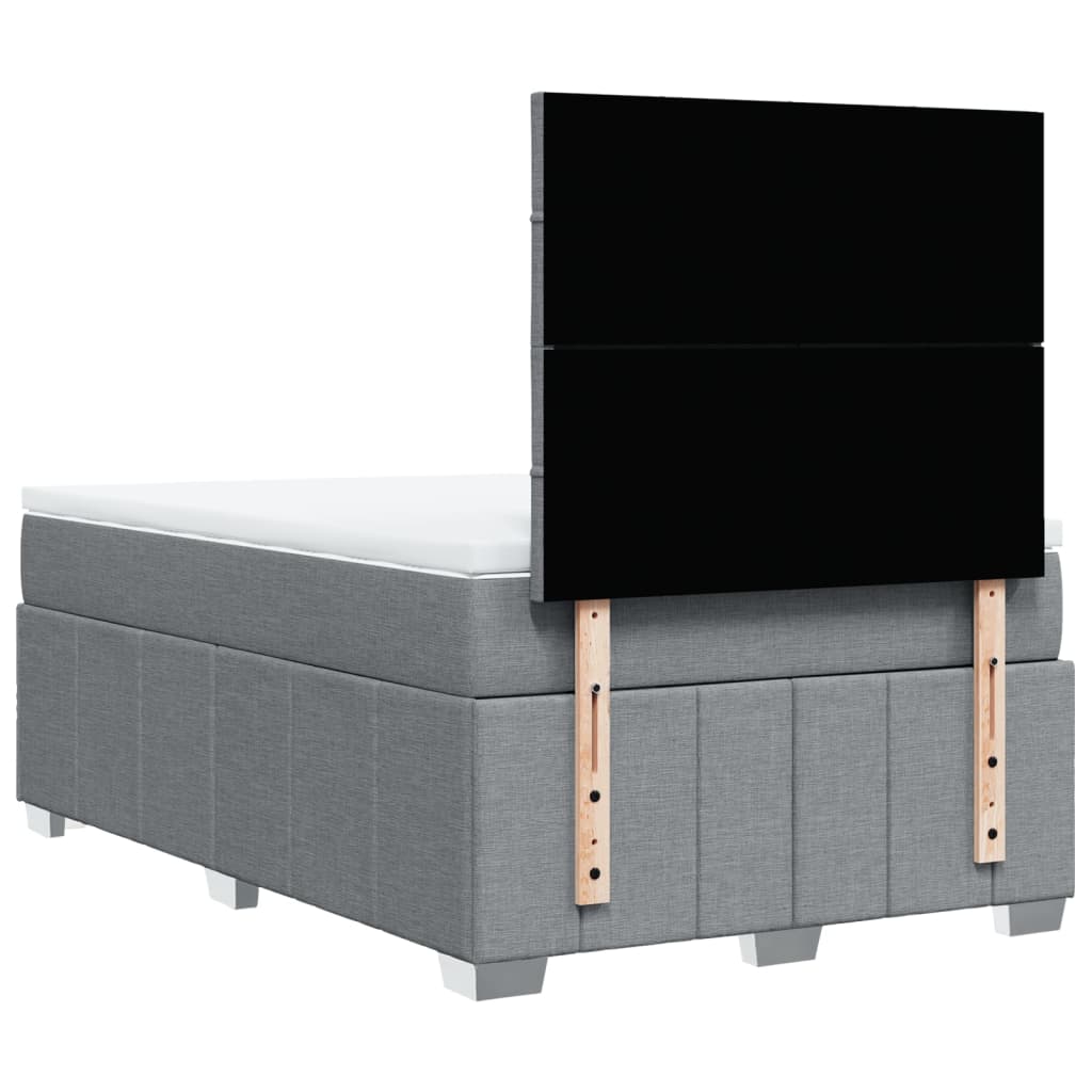 Boxspring met matras stof lichtgrijs 120x200 cm is nu te koop bij PeponiXL, paradijselijk wonen!