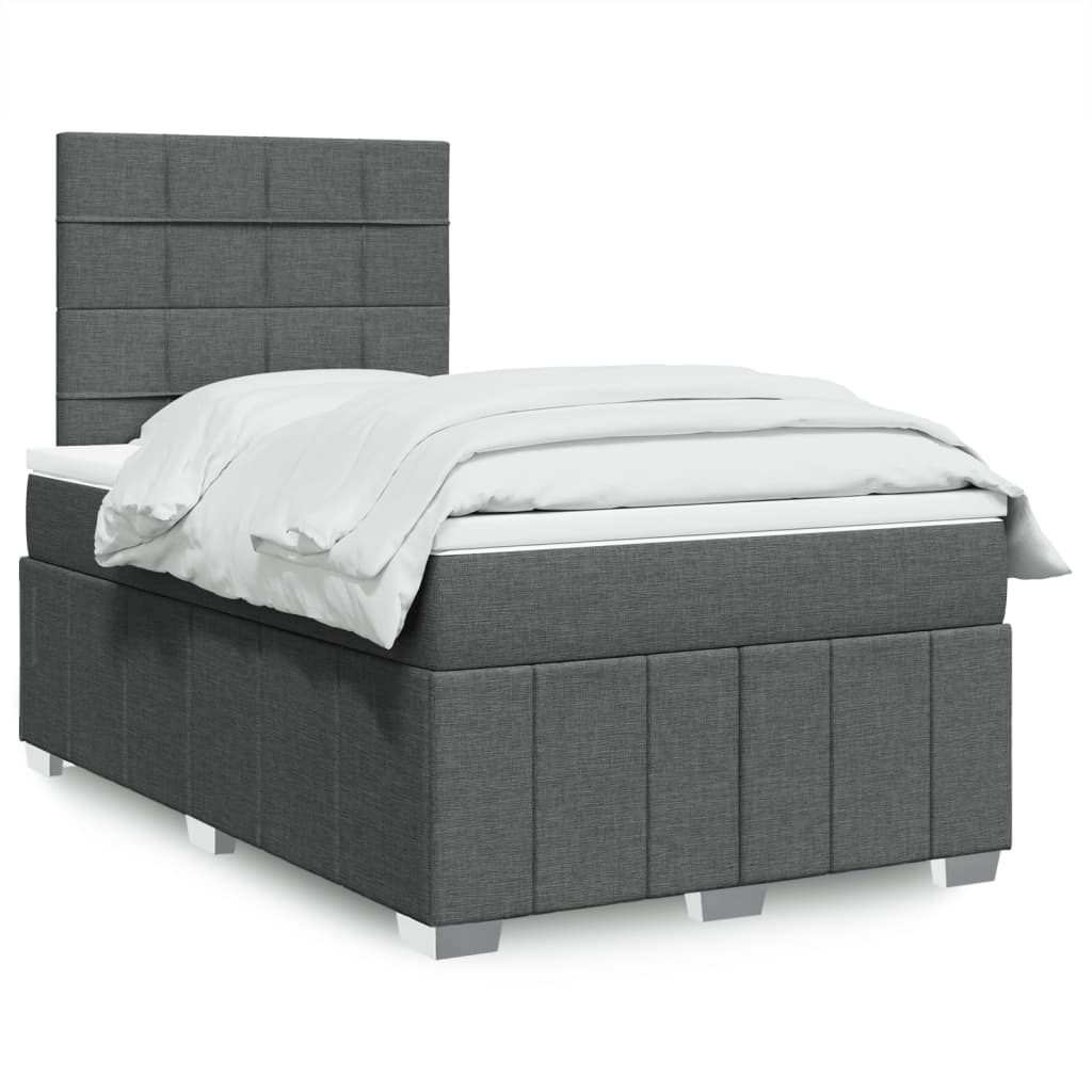 Boxspring met matras stof donkergrijs 120x200 cm is nu te koop bij PeponiXL, paradijselijk wonen!