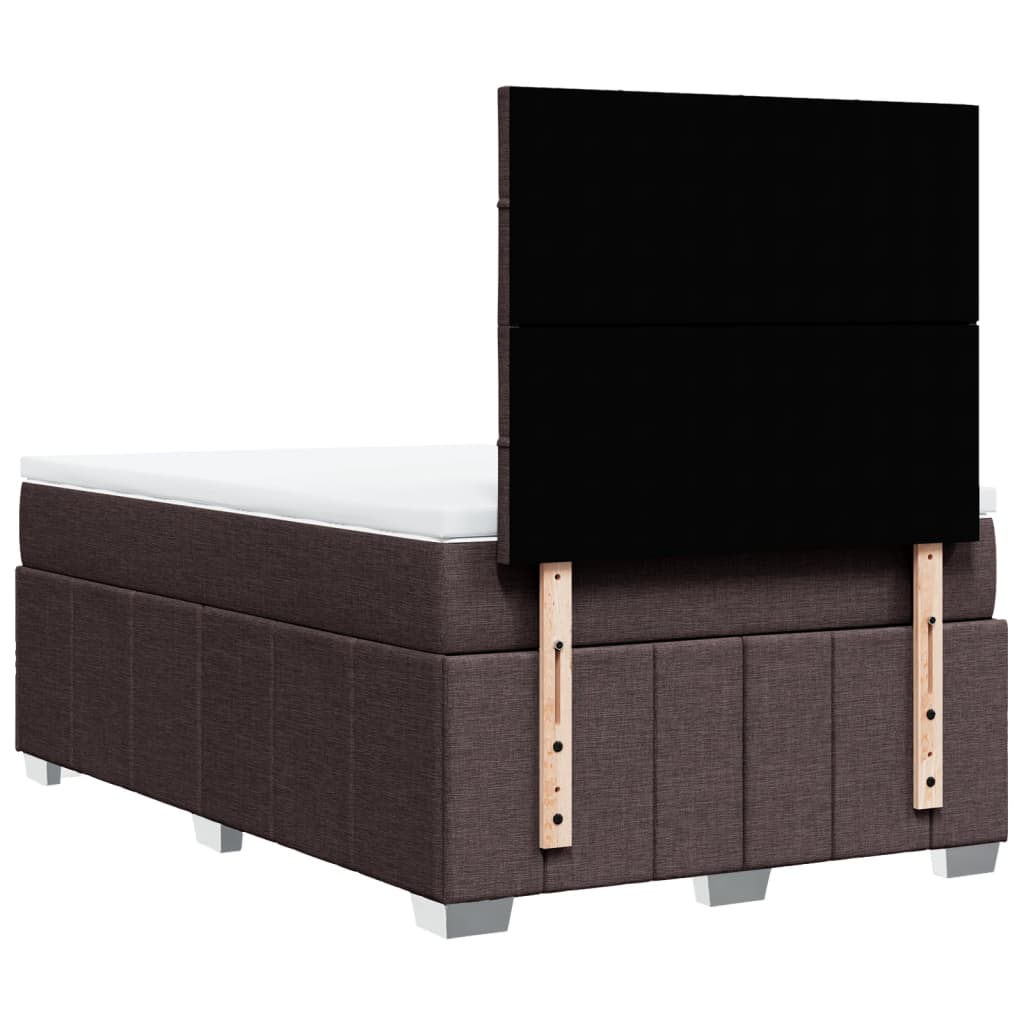 Boxspring met matras stof donkerbruin 120x200 cm is nu te koop bij PeponiXL, paradijselijk wonen!
