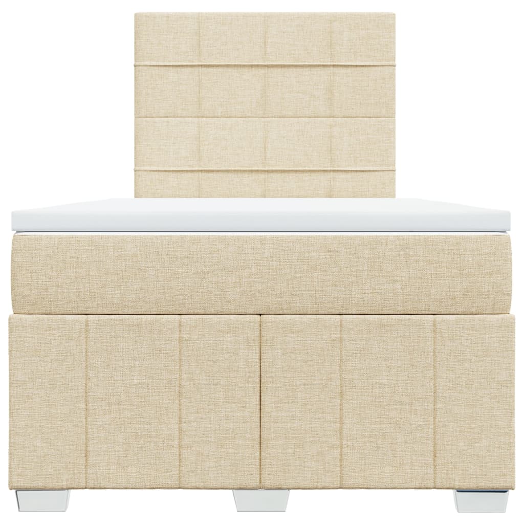 Boxspring met matras stof crèmekleurig 120x200 cm is nu te koop bij PeponiXL, paradijselijk wonen!