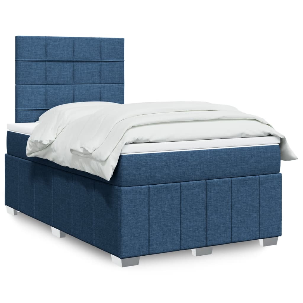 Boxspring met matras stof blauw 120x200 cm is nu te koop bij PeponiXL, paradijselijk wonen!