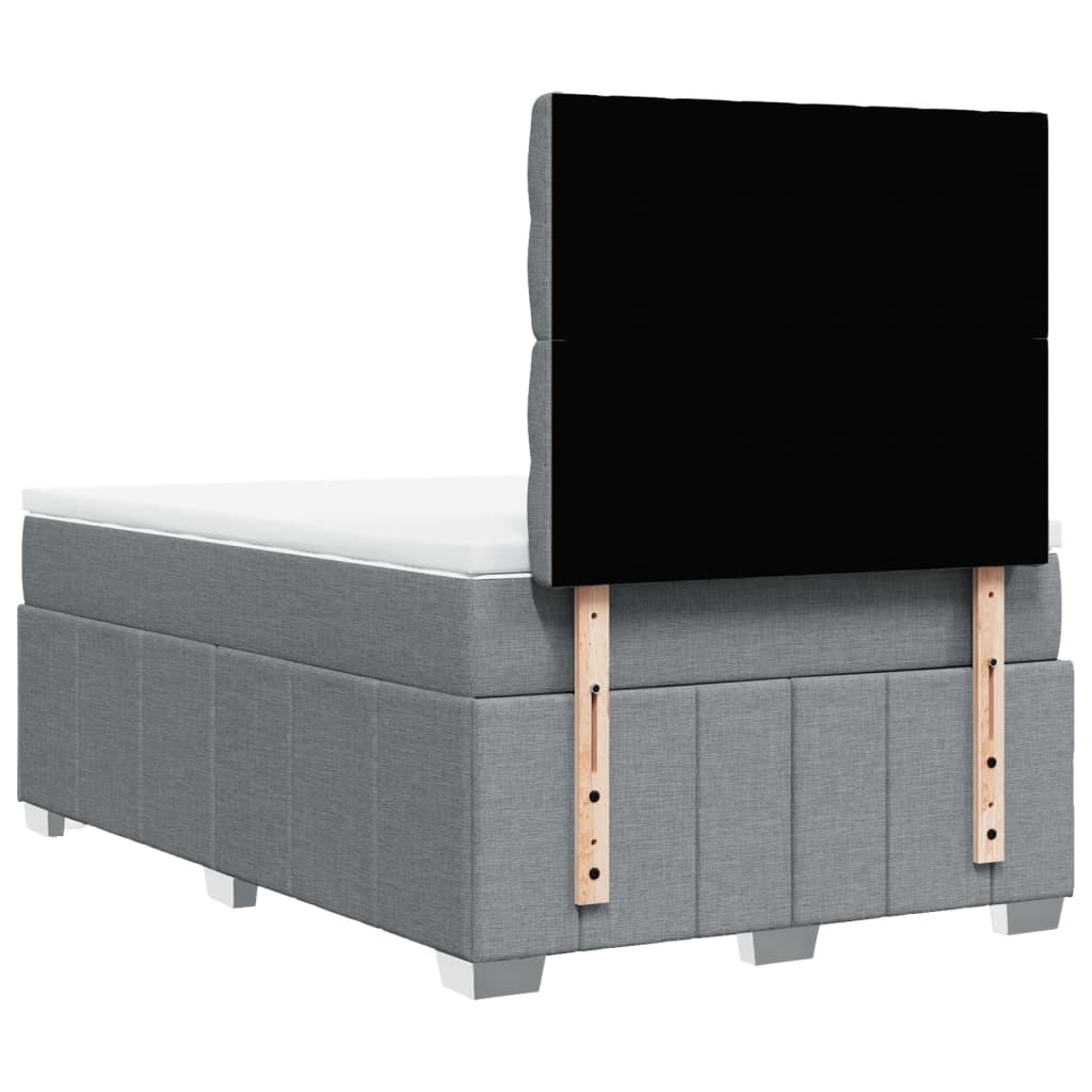 Boxspring met matras stof lichtgrijs 120x200 cm is nu te koop bij PeponiXL, paradijselijk wonen!