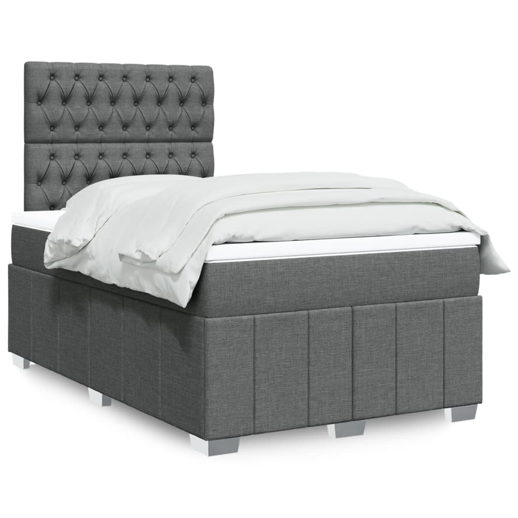 Boxspring met matras stof donkergrijs 120x200 cm is nu te koop bij PeponiXL, paradijselijk wonen!