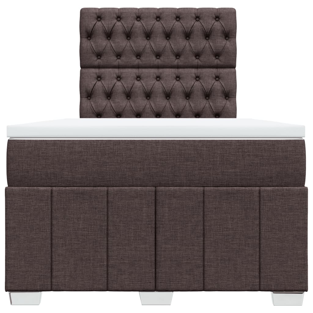 Boxspring met matras stof donkerbruin 120x200 cm is nu te koop bij PeponiXL, paradijselijk wonen!