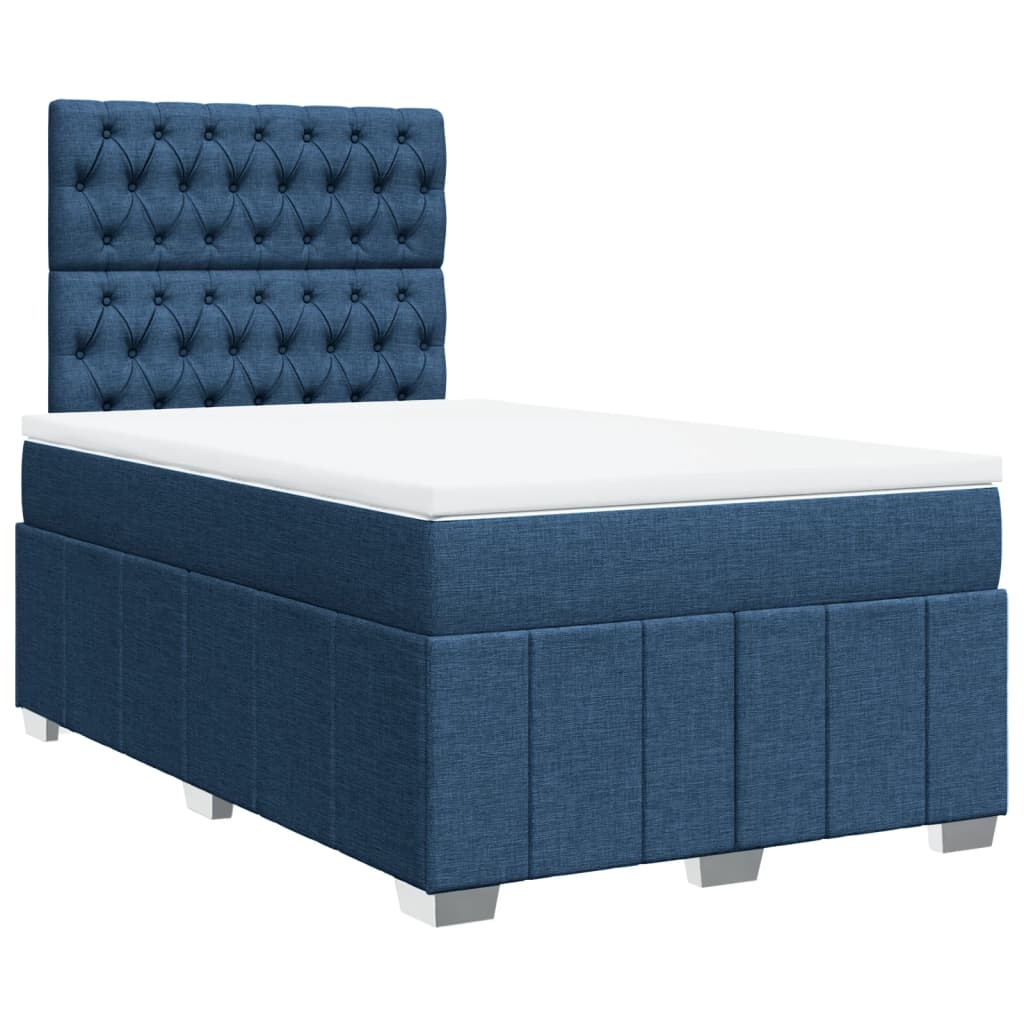 Boxspring met matras stof blauw 120x200 cm is nu te koop bij PeponiXL, paradijselijk wonen!