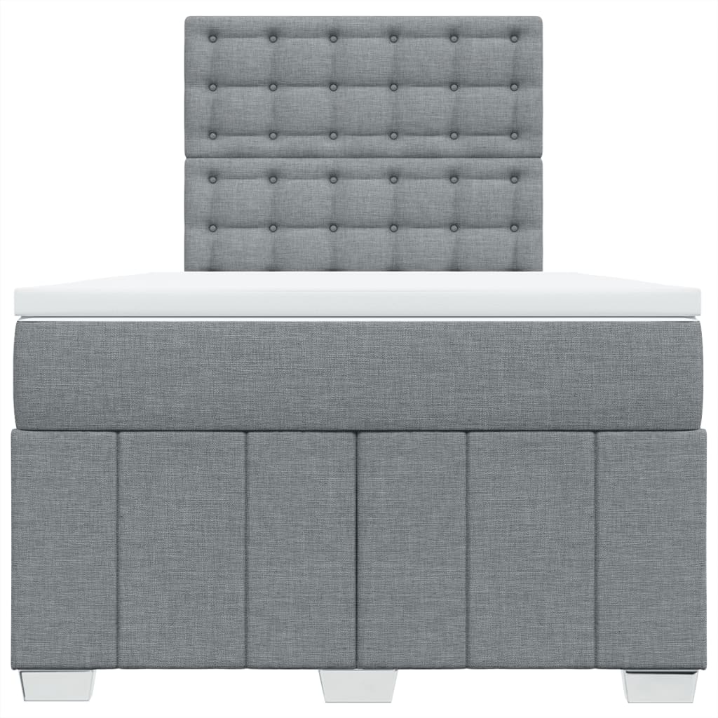 Boxspring met matras stof lichtgrijs 120x200 cm is nu te koop bij PeponiXL, paradijselijk wonen!