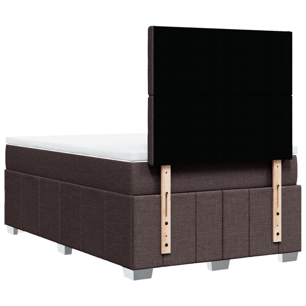 Boxspring met matras stof donkerbruin 120x200 cm is nu te koop bij PeponiXL, paradijselijk wonen!