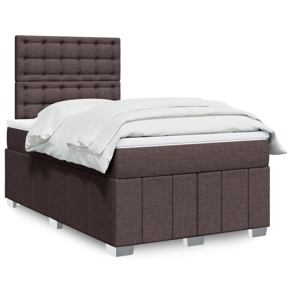Boxspring met matras stof donkerbruin 120x200 cm is nu te koop bij PeponiXL, paradijselijk wonen!
