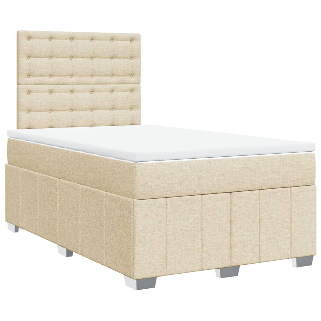 Boxspring met matras stof crèmekleurig 120x200 cm is nu te koop bij PeponiXL, paradijselijk wonen!