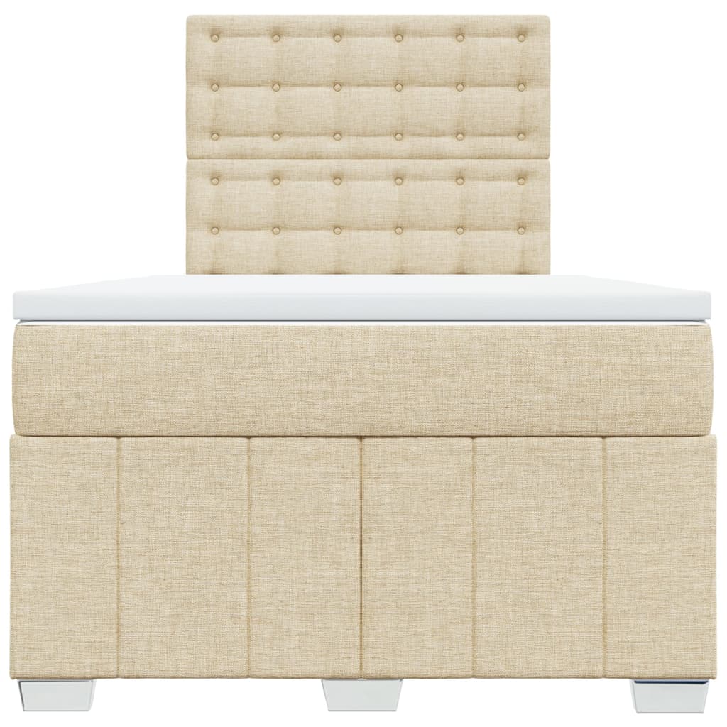 Boxspring met matras stof crèmekleurig 120x200 cm is nu te koop bij PeponiXL, paradijselijk wonen!