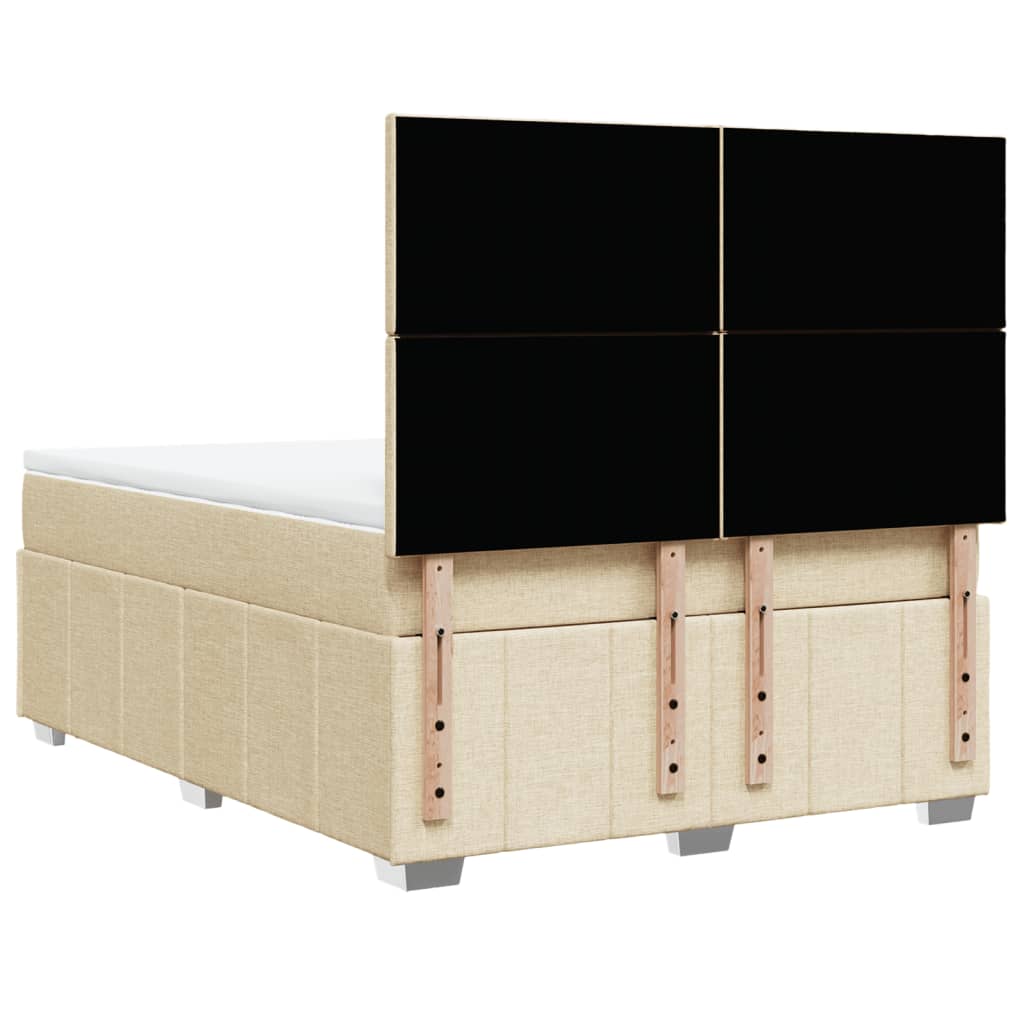 Boxspring met matras stof crèmekleurig 140x190 cm is nu te koop bij PeponiXL, paradijselijk wonen!