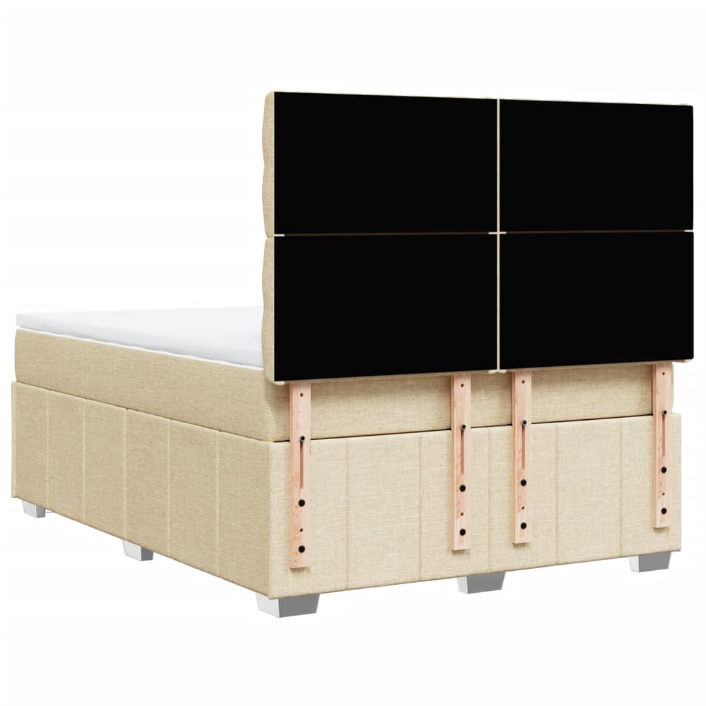 Boxspring met matras stof crèmekleurig 140x190 cm is nu te koop bij PeponiXL, paradijselijk wonen!