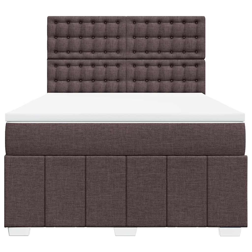 Boxspring met matras stof donkerbruin 140x190 cm is nu te koop bij PeponiXL, paradijselijk wonen!