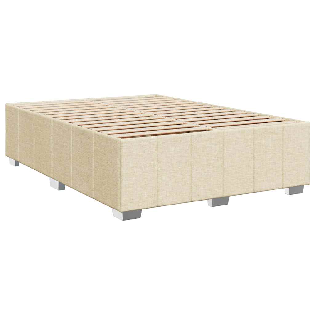 Boxspring met matras stof crèmekleurig 140x190 cm is nu te koop bij PeponiXL, paradijselijk wonen!