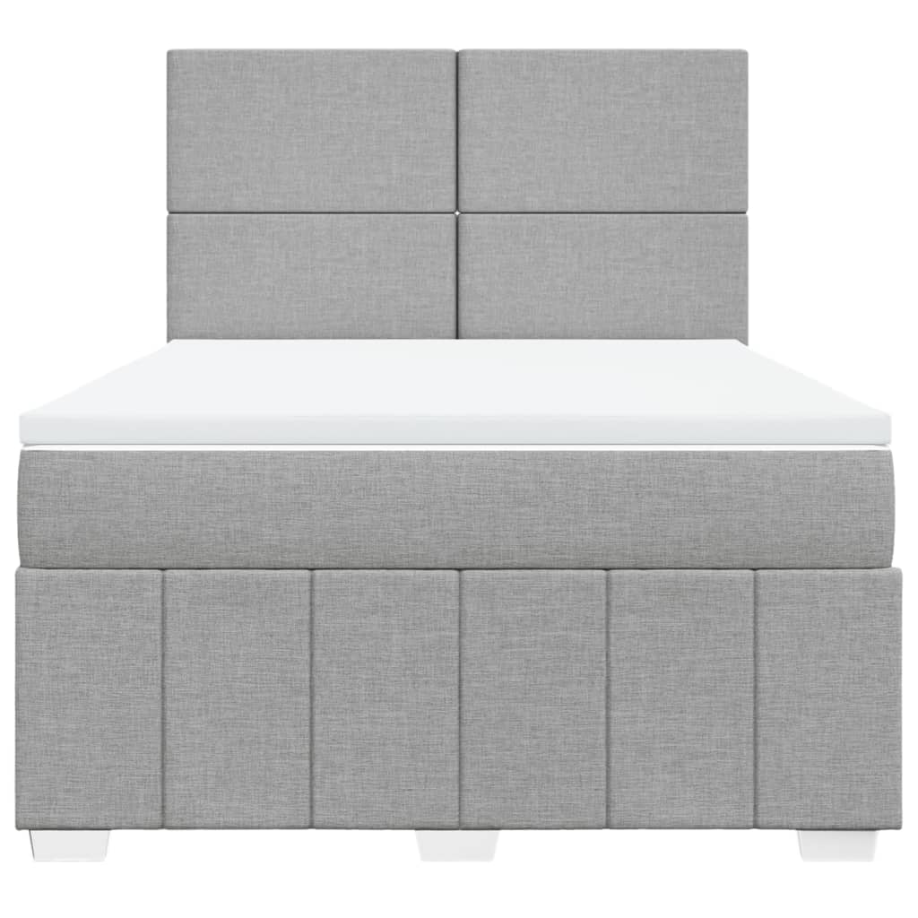 Boxspring met matras stof lichtgrijs 140x200 cm is nu te koop bij PeponiXL, paradijselijk wonen!