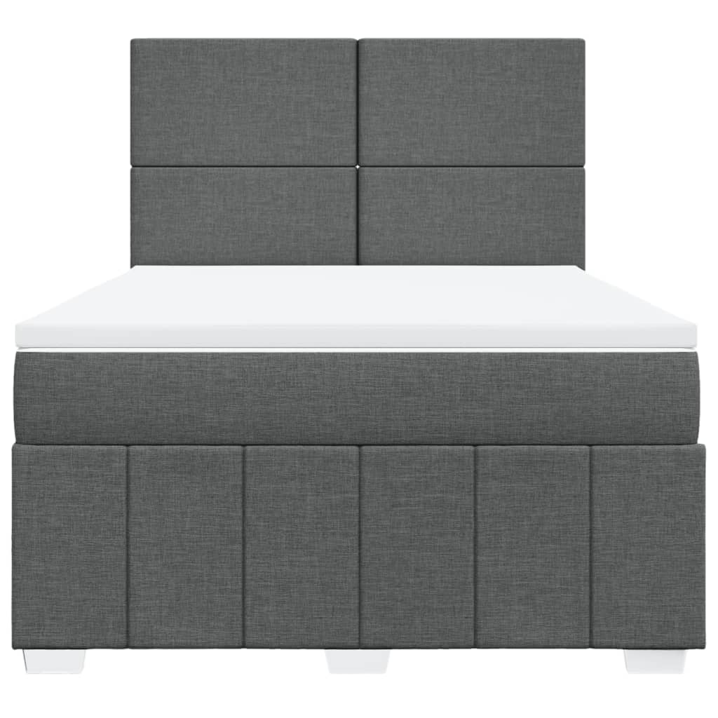 Boxspring met matras stof donkergrijs 140x200 cm is nu te koop bij PeponiXL, paradijselijk wonen!