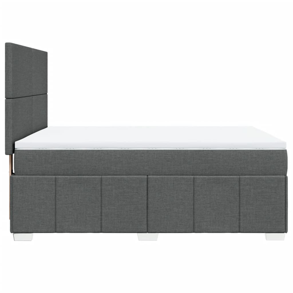 Boxspring met matras stof donkergrijs 140x200 cm is nu te koop bij PeponiXL, paradijselijk wonen!
