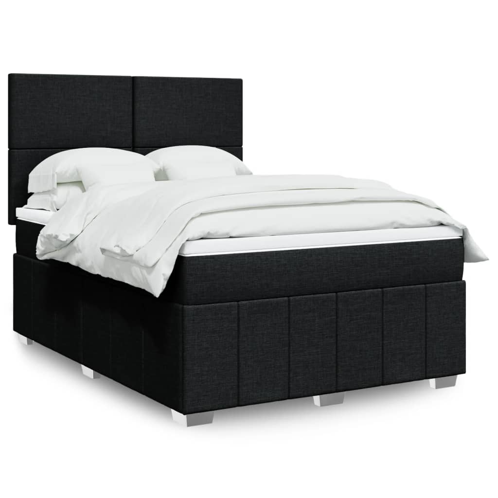Boxspring met matras stof zwart 140x200 cm is nu te koop bij PeponiXL, paradijselijk wonen!