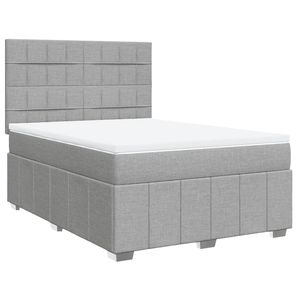 Boxspring met matras stof lichtgrijs 140x200 cm is nu te koop bij PeponiXL, paradijselijk wonen!