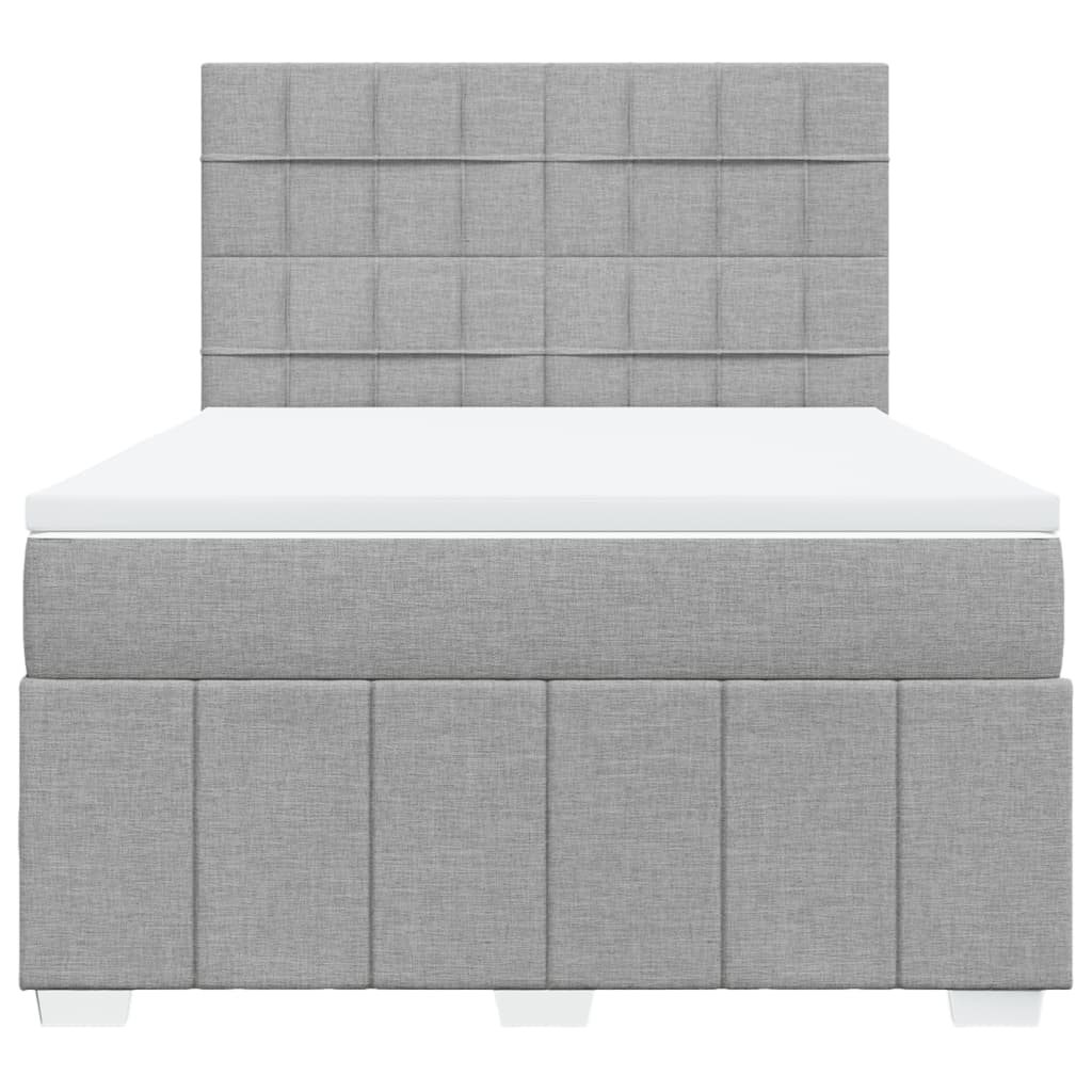 Boxspring met matras stof lichtgrijs 140x200 cm is nu te koop bij PeponiXL, paradijselijk wonen!