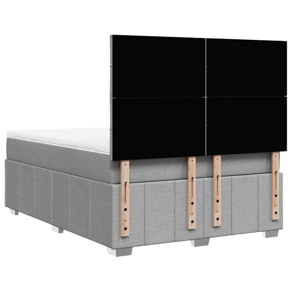 Boxspring met matras stof lichtgrijs 140x200 cm is nu te koop bij PeponiXL, paradijselijk wonen!
