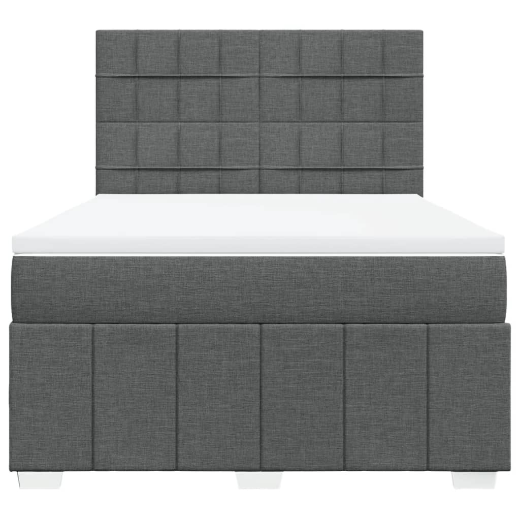Boxspring met matras stof donkergrijs 140x200 cm is nu te koop bij PeponiXL, paradijselijk wonen!