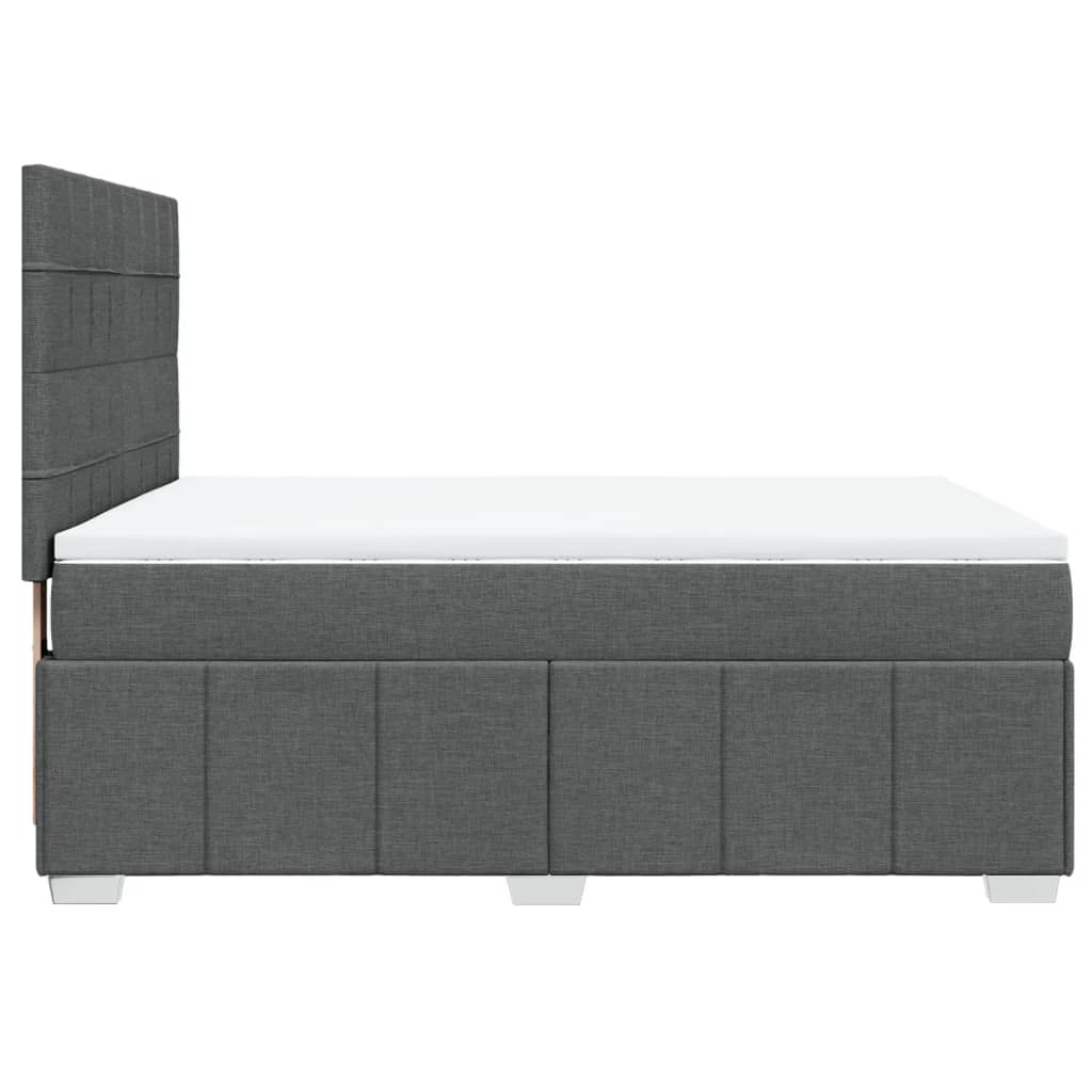 Boxspring met matras stof donkergrijs 140x200 cm is nu te koop bij PeponiXL, paradijselijk wonen!