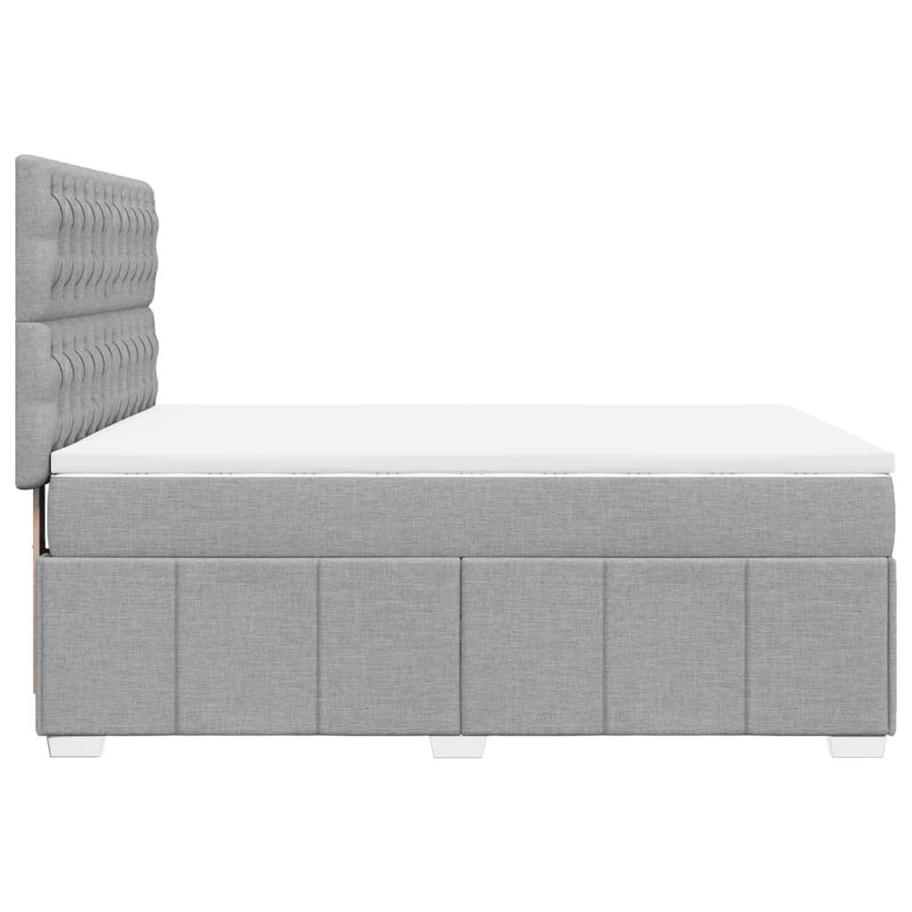 Boxspring met matras stof lichtgrijs 140x200 cm is nu te koop bij PeponiXL, paradijselijk wonen!