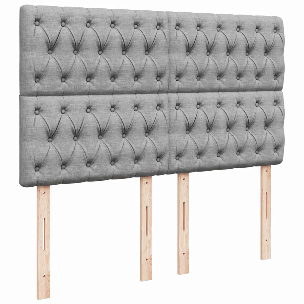 Boxspring met matras stof lichtgrijs 140x200 cm is nu te koop bij PeponiXL, paradijselijk wonen!